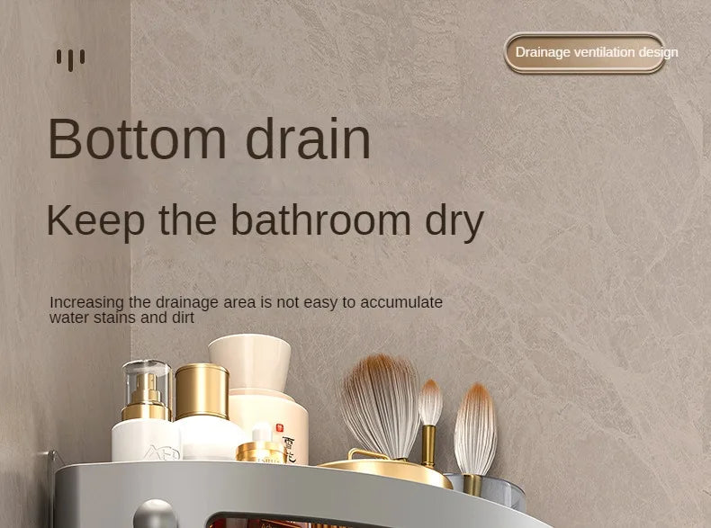 2PCS Bathroom Shelves Kitchen Storage Organizer Plastic Shampoo Rack Shower Shelf Bathroom Accessories No Drill Shelf