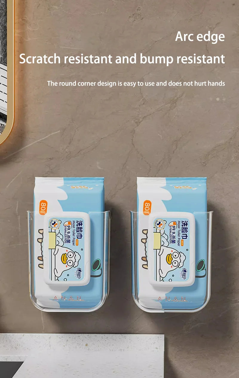 Bathroom Non Perforated Wall Mounted Wet Tissue Storage Box with Large Opening and Strong Load-bearing Capacity