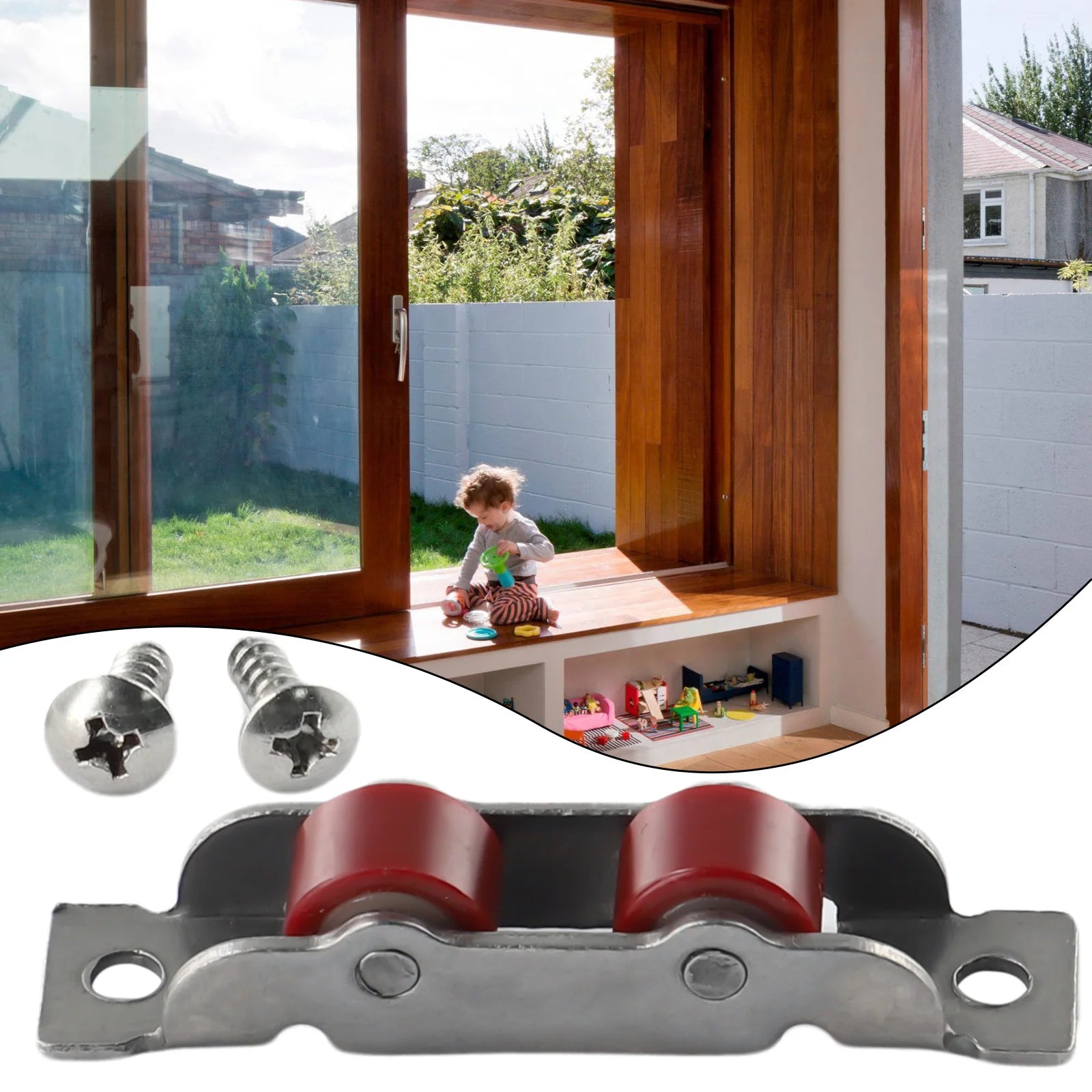 Door Hardware Door Sliding Roller Home Garden Runner Wheel Slot Wheels 1Pc Pulley Sliding Door Roller New Style