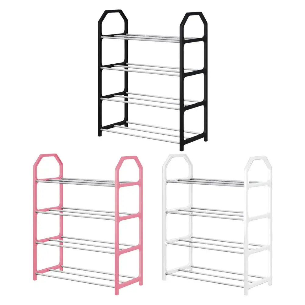 Four Layer Trapezoidal Shoe Rack Multifunctional Easy Assembly Home Dormitory Storage Cabinet for Balcony
