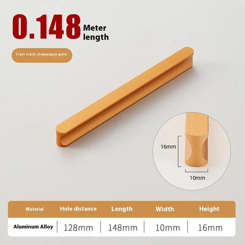 Modern Simple Light Luxury I-Shaped Cabinet Door Handle Extended Round Head Drawer Wardrobe Cabinet Furniture Door Handle