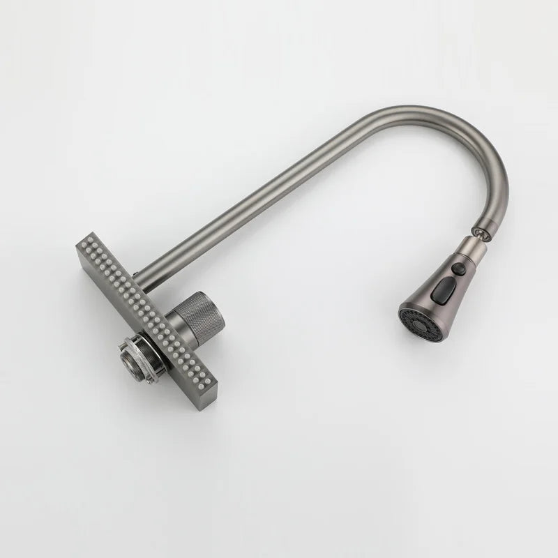 Waterfall Sink Pull Type Kitchen Faucet Hot Cold Mixer Vegetable Wash Tap Basin Multiple Water Outlets Rotation Flying Rain Tap