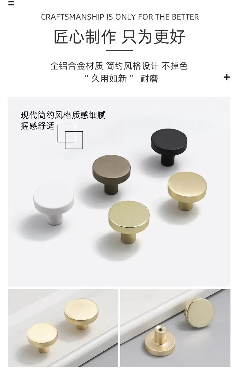 Handles Drawer Cabinet Furniture Kitchen Handles for Cabinet Knob Door Drawer Furniture Kitchen Knob Round Classic Golden Black