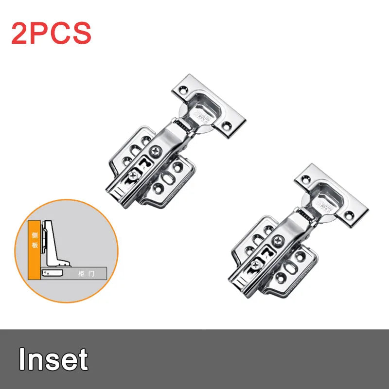 2/10PCS Stainless Steel Cabinet Hinges Soft Closing Hydraulic Door Hinge Damper Concealed Hinges with Screws