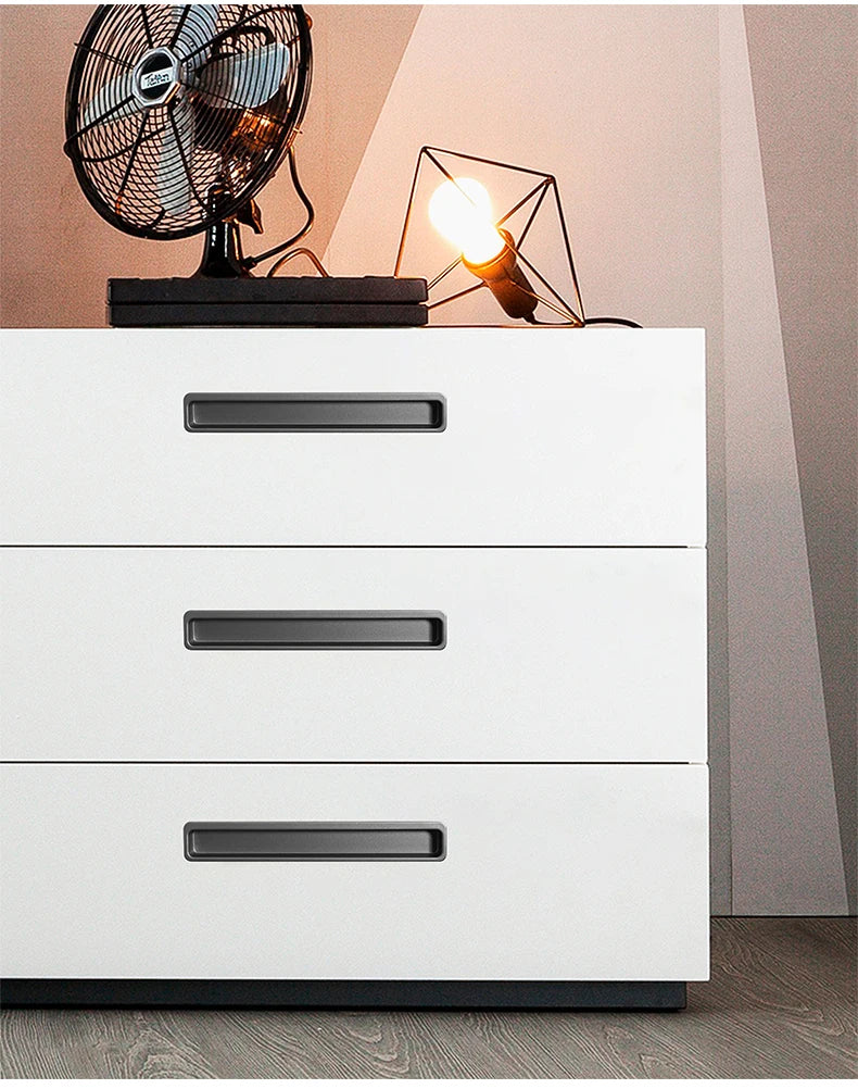 Simple modern drawer cabinet door shoe cabinet concealed built-in closet door slotted invisible sliding door handle
