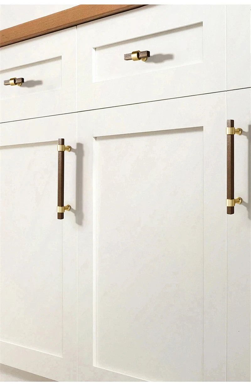Wooden Cabinet Handles for Furniture Drawer Knobs Kitchen Cupboard Handles Wardrobe Door Knob and Handle Furniture Hardware
