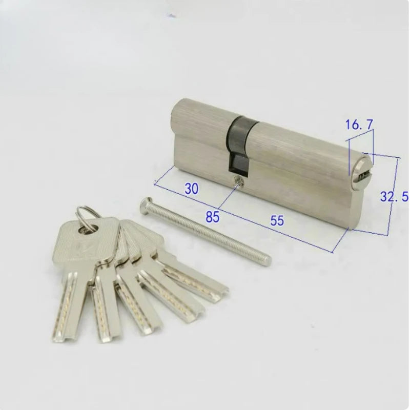 Indoor Lock Cylinder Bedroom Door Lock Core Metal Double Opening Eccentric Key Lock 65mm/70mm/80mm/85mm/90mm/100mm Hardware
