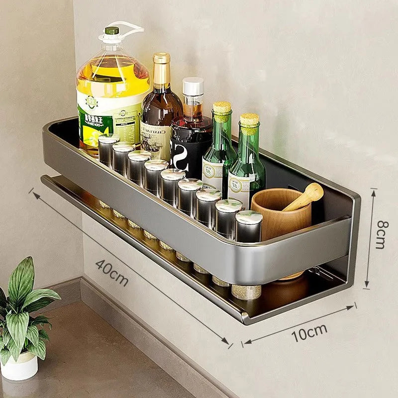 Utensil Rack Spice Rack Wall Mount Over the Stove Shelf Spice Organizer Shelf For Stove Cabinet Pantry Door Spice Shelf Hanging