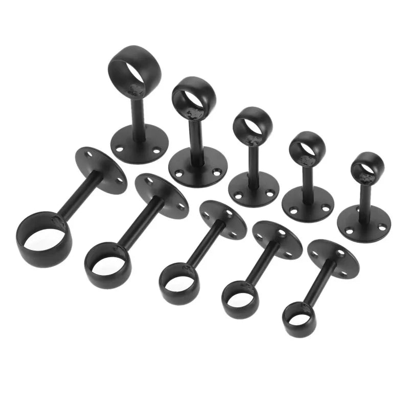 4Pcs 16/19/22/25/32mm Wardrobe Hanger Pipe Bracket Steel Flange Tube Holder for Clothes Curtain Rod Ceiling Fixed Support Clamps
