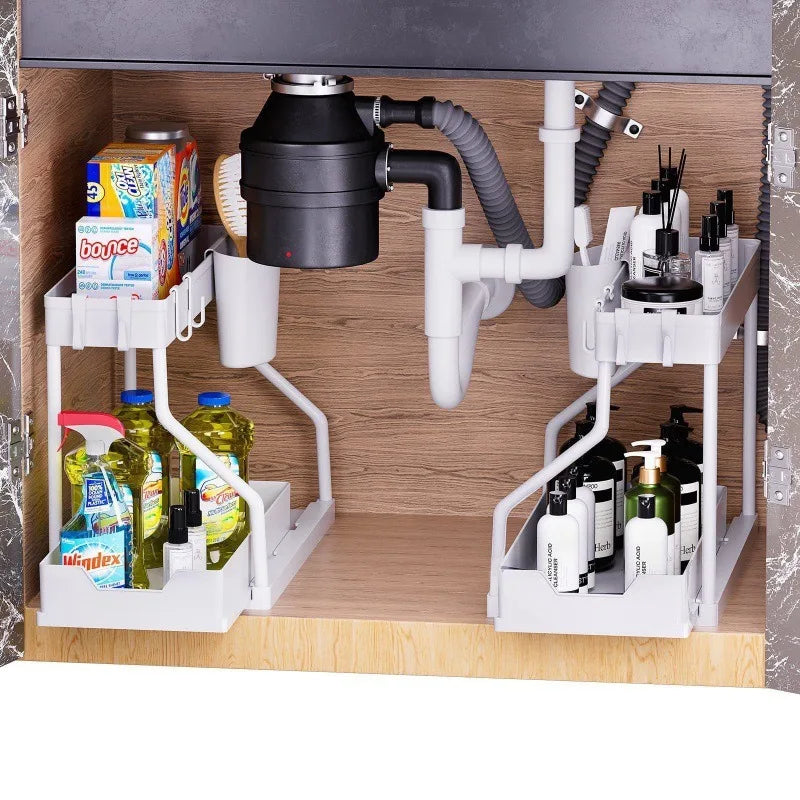 New pull-out seasoning storage rack for home kitchen, bathroom sink and multi-layered storage rack for miscellaneous items