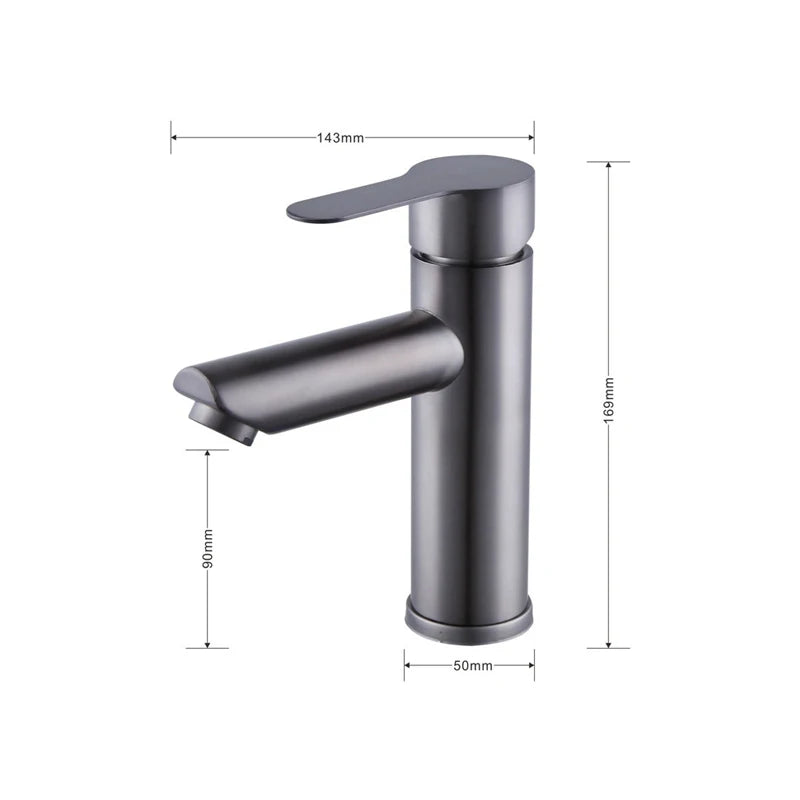 Basin Sink Bathroom Faucet Deck Mounted Hot Cold Water Basin Mixer Taps Matte Black Lavatory Sink Tap Crane