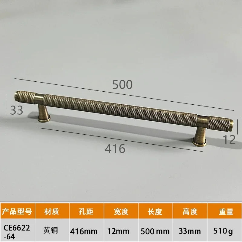 Modern Knurl Solid Brass Cabinet Knobs and Handles Golden Luxury Handles for Furniture Drawer Wardrobes Shoe Cabinets Pulls