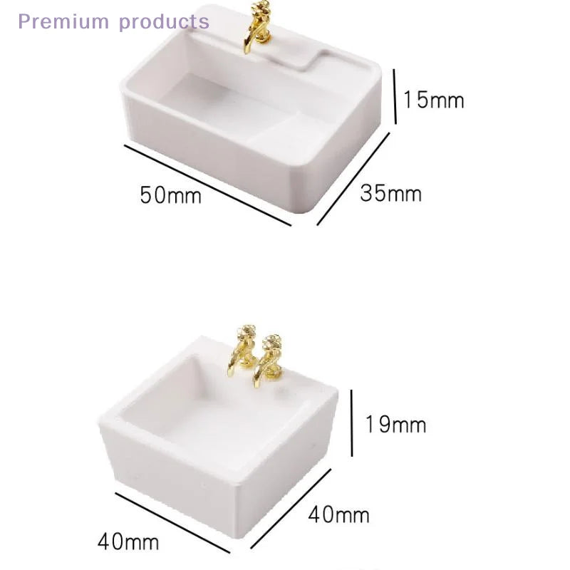 1/12 Model Dollhouse Bathroom Furniture Decoration Dolls House Dollhouse Bathroom Wash Basins Sinks Home Accessories