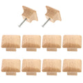 10pcs Solid Wood Cabinet Handles Wooden Pull Bar for Drawer Cabinet Knobs Household Door Handle Square Design Durable Easy