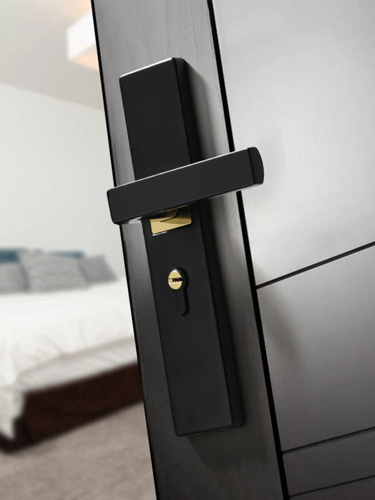 Mute Door Lock Split Handle Metal Door Security Lock with Keys Security Entrance Mechanical Door Lock for Bedroom Bathroom