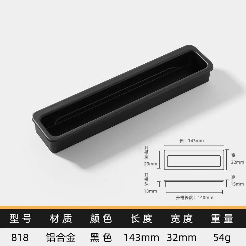 Simple modern drawer cabinet door shoe cabinet concealed built-in closet door slotted invisible sliding door handle