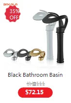 BAKALA Modern Basin Faucets Black Sink Mixer Taps Brass Bathroom Taps Square Vessel Sink Faucet Black Basin Mixer Cold Hot Water