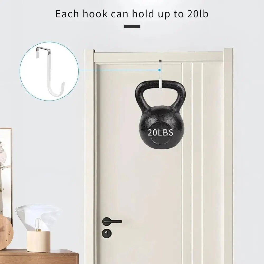 Towel Coats Hangers Nonstick Non-punching Over The Door Hooks Rubber Prevent Scratches Hanging Organizer Clothes Storage Holder