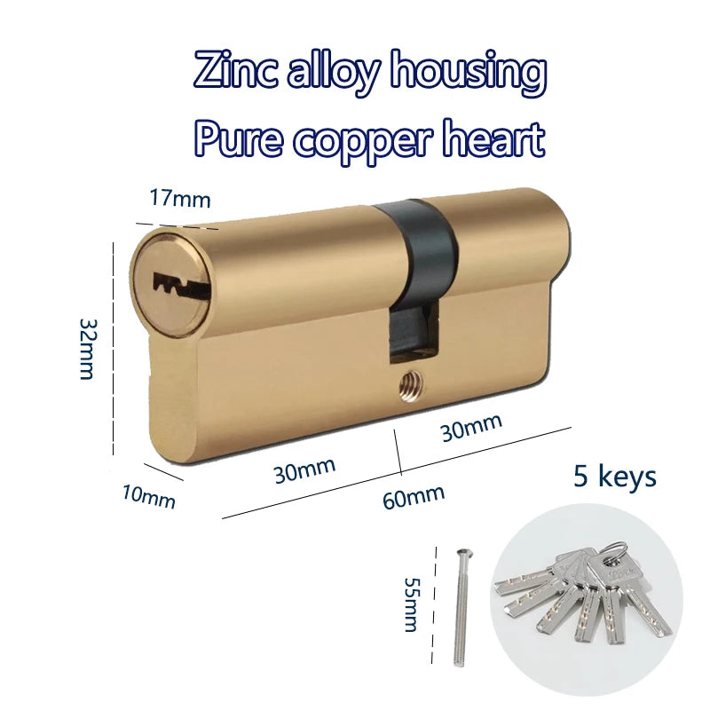 lock cylinder door with master key Indoor entrance door lock 60mm 70mm 80mm Eccentric lock cylinder same key Customize