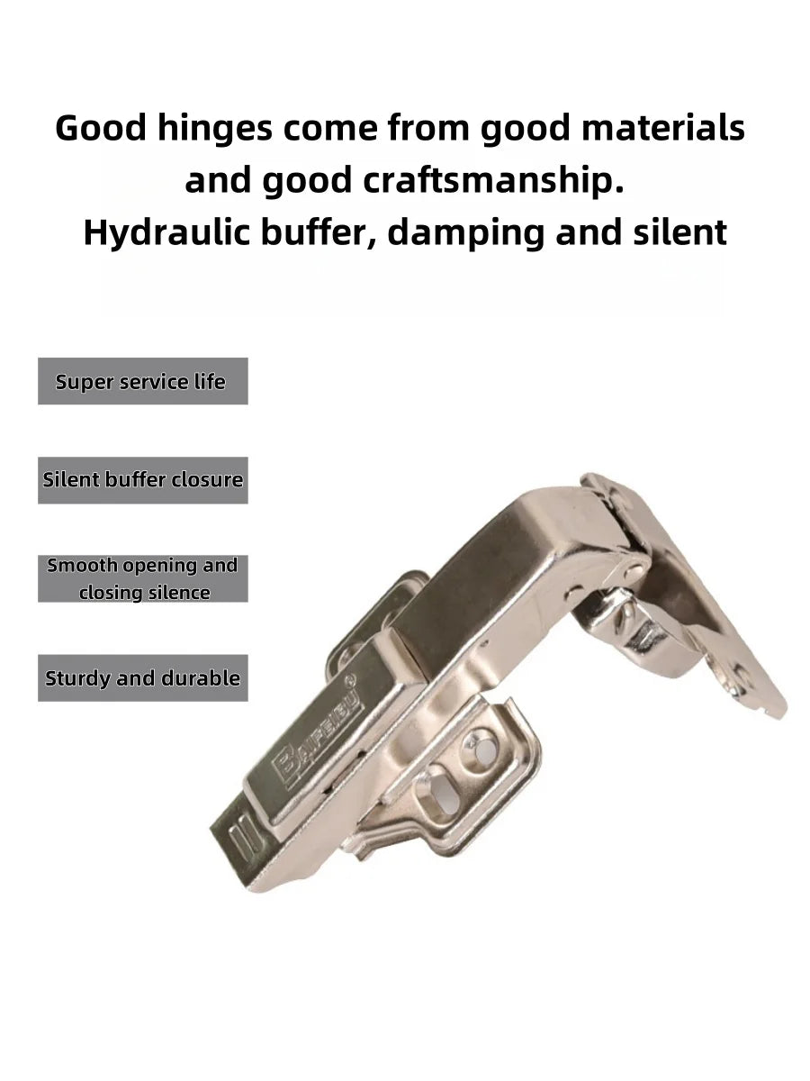 2Pcs 90 Degree Hydraulic Hinge 180 Degree Detachable Kitchen Cabinet Wardrobe Door Soft Closing Hinges Furniture Parts Hardware