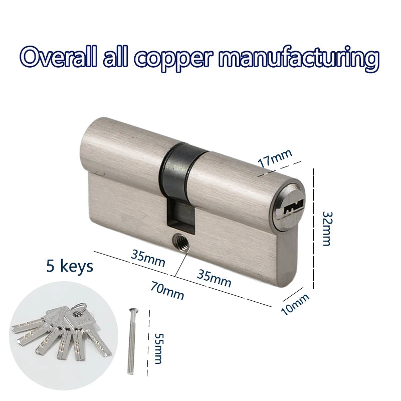 Indoor bedroom doors and windows 60 70 80 mm lock cylinder AB key anti-theft entrance zinc alloy aluminum alloy brass door lock