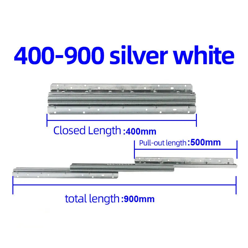 1Pcs Bottom Mount Heavy Duty Drawer Slides 260 LB Load Capacity Full Extension Ball Bearing Cabinet Hidden Stair Rail 400-900mm