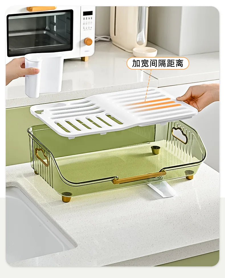 Kitchen Plate Pan Dish Drying Rack Sink Dish Drainer Detachable Rack Organizer Holder for Kitchen Countertop Utensil Holder