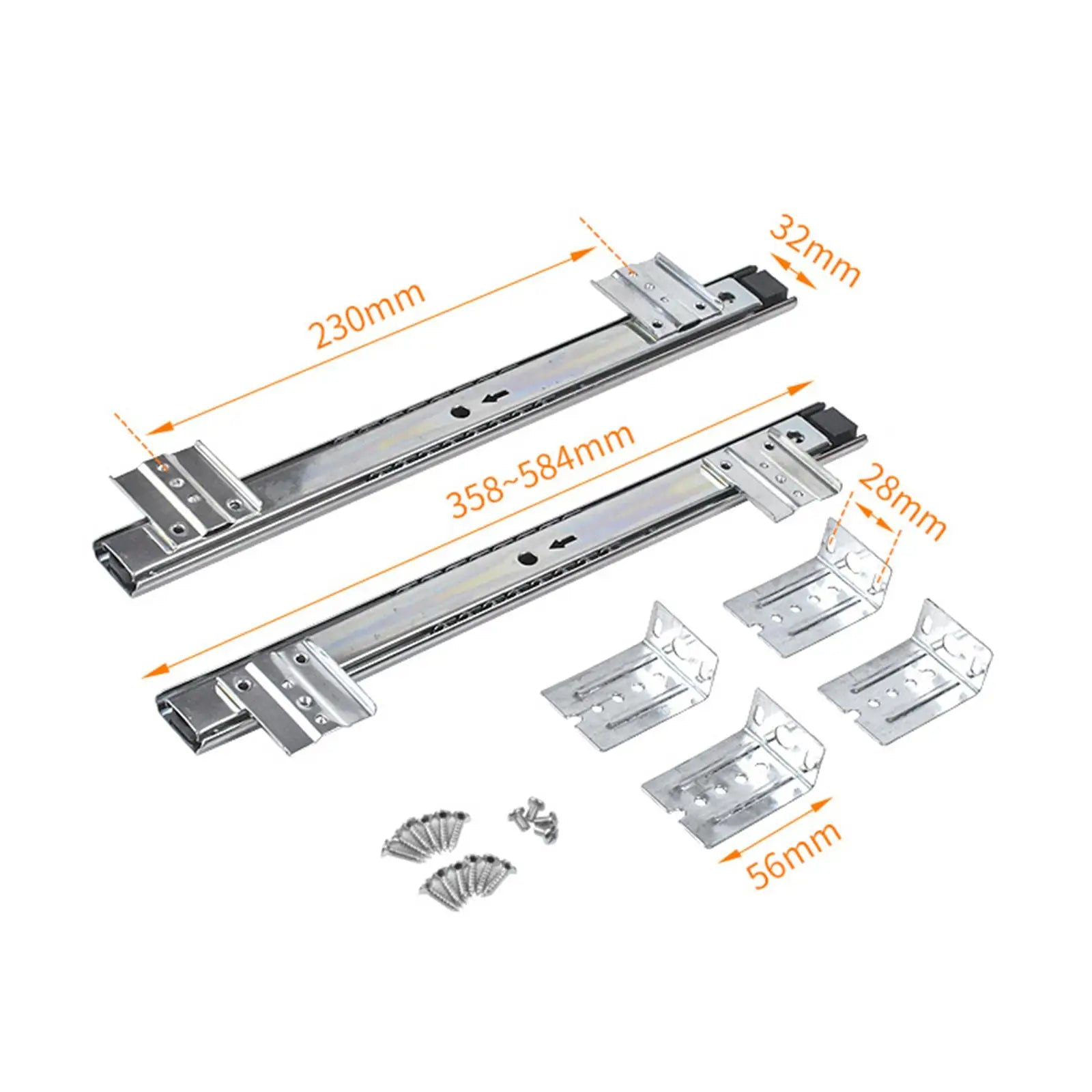 Under Desk Slider Track Keyboard Tray Slides Adjustable Sliding Cabinet Pull Out Keyboard Drawer Rail for Office Home Cabinet