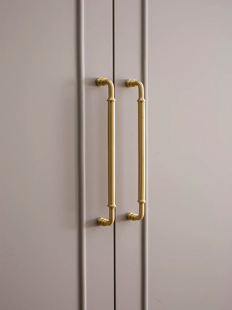 Solid Brass Cabinet Handle Sleek Furniture Hardware Kitchen Handle Dressers Wardrobe Cabinet Drawer Knobs Gold Handle