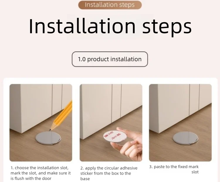 Magnetic Door Stopper -Avoiding Door Damage, Prevents Door Slamming Protects Walls For All Door Materials, Door Hardware