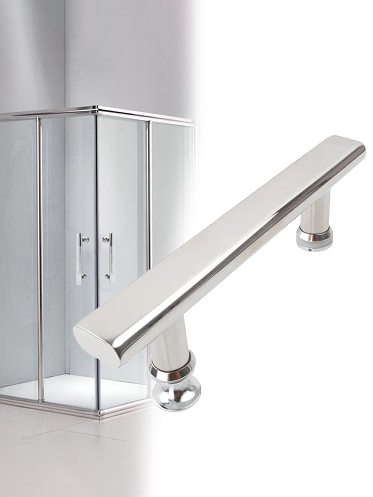 Shower Door Handle Knobs For Glass Sliding Door Bathroom Handrail Grab Bar Stainless Steel Chrome 225mm Replacement Pull Handle