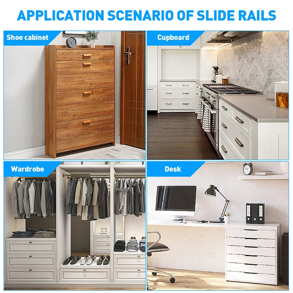 Slide Rail Drawer Runners 10pcs For Drawers Plastic Replacement Smooth Brand New Excellent Service Life High Quality