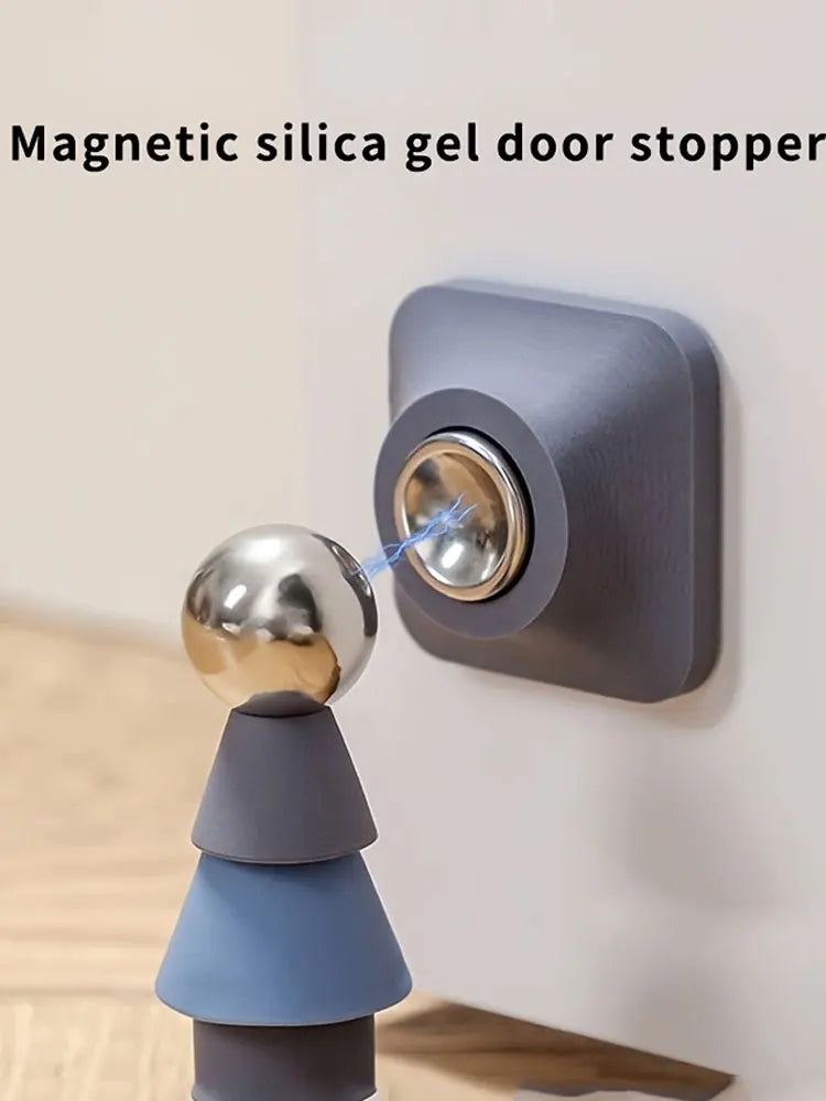 Door stopper without punching holes, anti-collision door fixed, household strong magnetic silent door, ground suction