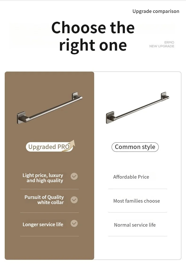 No Need To Drill Walls For Installation Bathroom Towel Bar/Hook/Towel Rack/Kitchen Rag Rack Bathroom Accessories