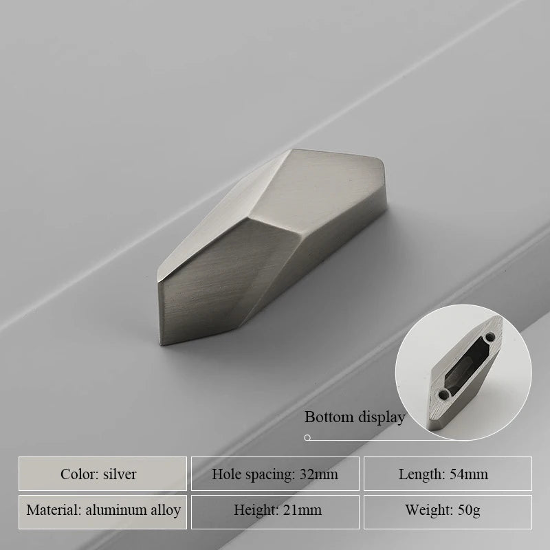 Modern Simple Geometric Design Golden Cabinet Handles Gray Drawer Knobs Kitchen Cupboard Door Handles Furniture Handles Hardware