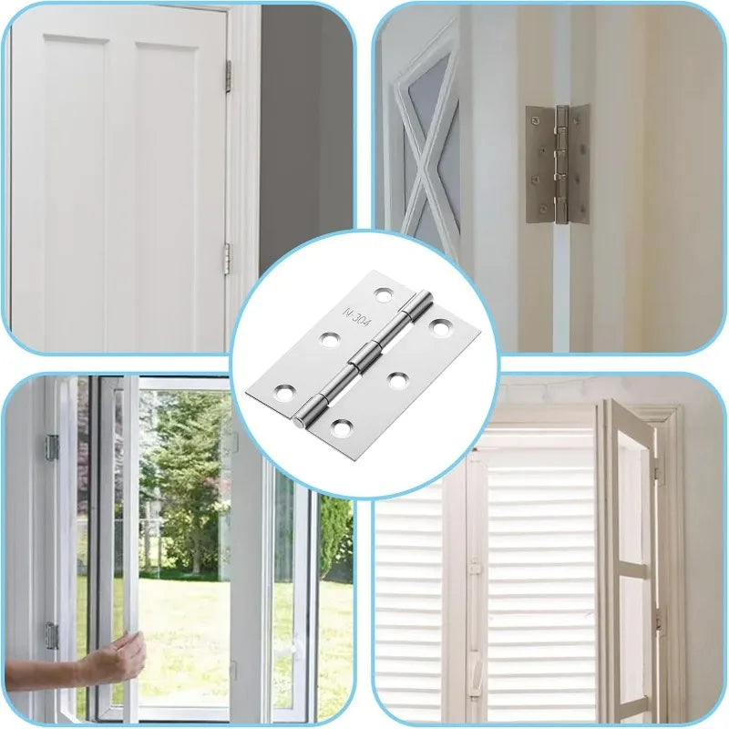 Stainless Steel Furniture Cabinet Door Hinges Window Wooden Box Folding Butt Hinges Drawer Fitting Closet Hinge Hardware Tools