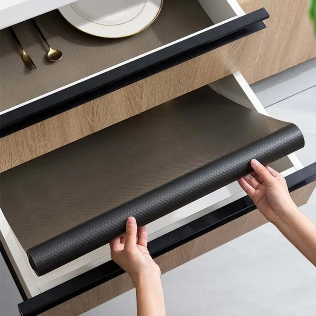 1PC 5m/196.85in Drawer Liners Washable Dustproof and Non-slip Placemats Kitchen Cabinet Mats Refrigerator Non-slip Liners