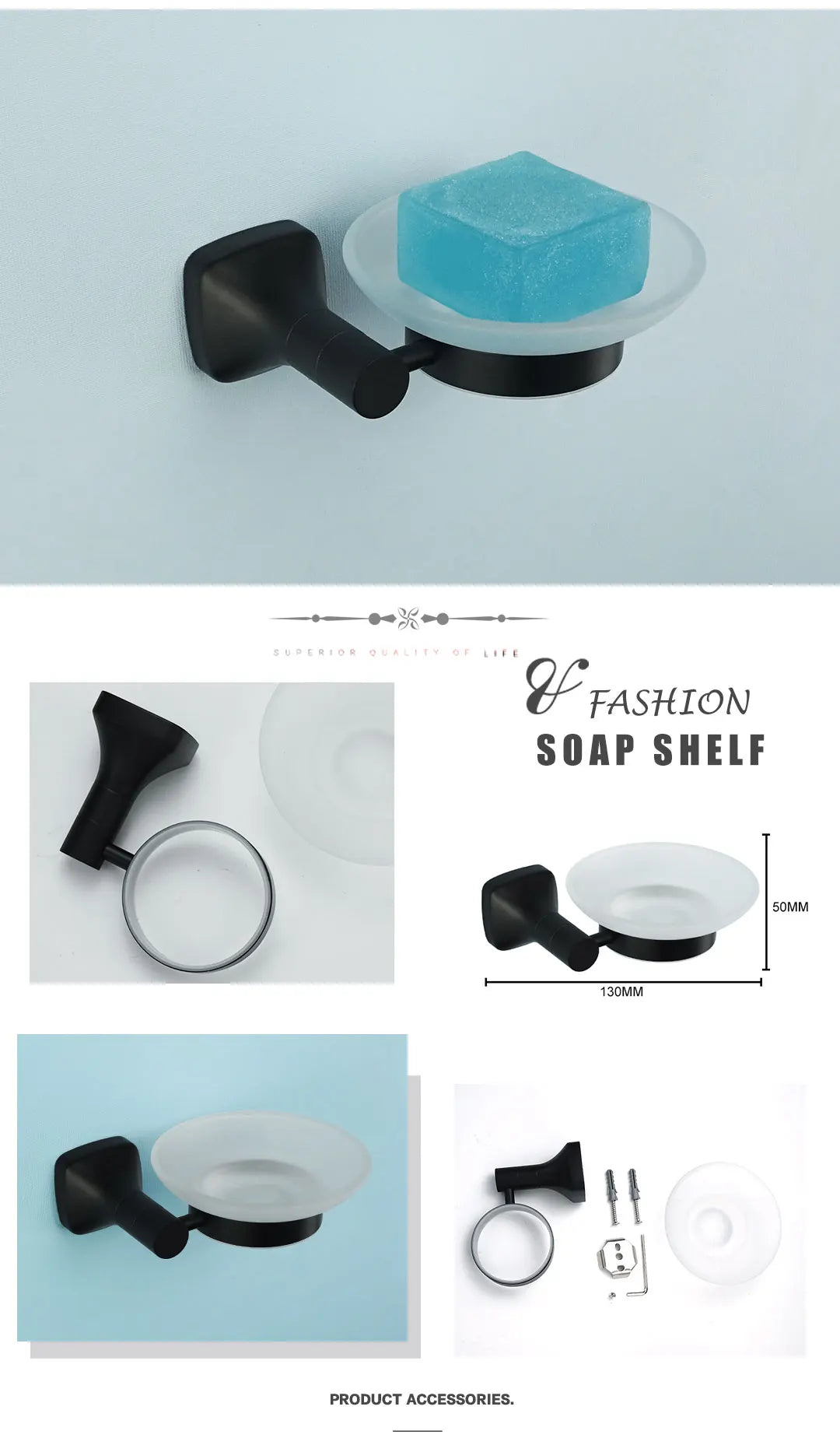 Black Bathroom Accessories Stainless Steel Wall Mounted Bath Towel Holder Robe Hook Toilet Brush Paper Towel Holder Pendant