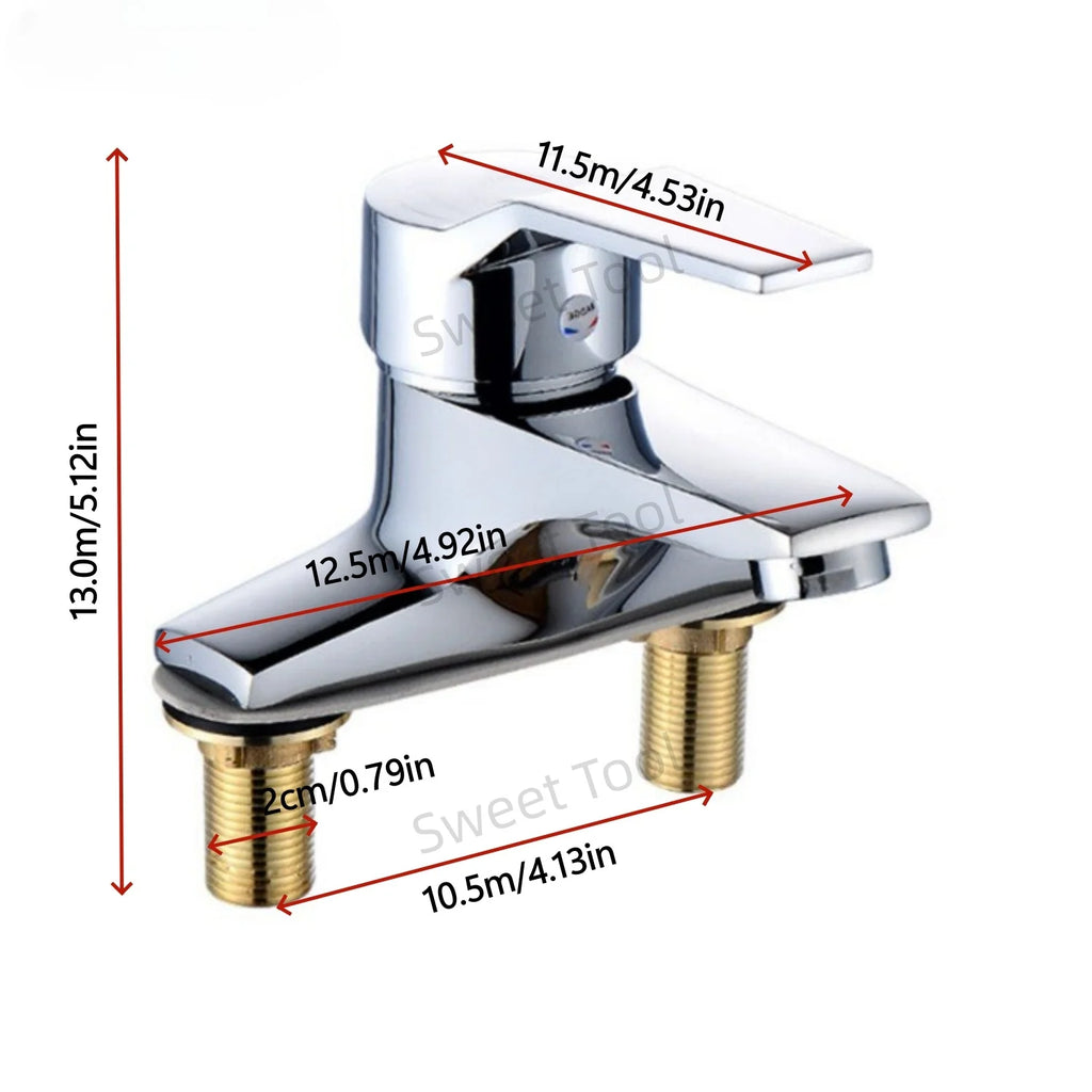 Bathroom Tap Hot and Cold Mixer Faucet Single Handle Double Hole Basin Accessories Toilet Faucet Washbasin Water Faucet