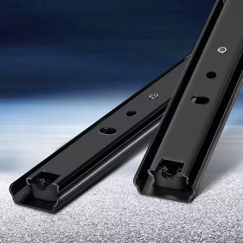 Thickened Drawer Slide - Cold-rolled Steel Three-section Drawer Rail, Practical Hardware for Home, Office, and Kitchen Drawers