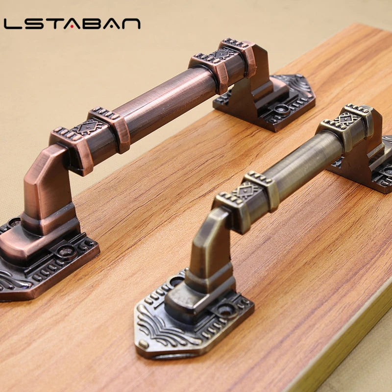 High Quality Decorative Furniture Wood Barn Door Handle Antique Imitate Copper Aluminum Alloy European Drawer Flush Handles
