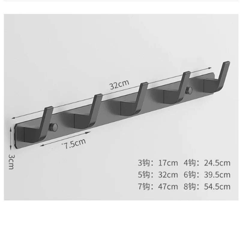 Wall Mounted Gray Towel Hanger Clothes Hat Hook Row Vintage Robe Hook Bathroom Robe Hook Bath Hardware Set Kitchen Hanger