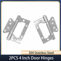 2PCS Stainless Steel Door Hinges 4 Inch Invisible Mute Thickened Bearings Hardware Hinge Accessories for Wooden Doors Window