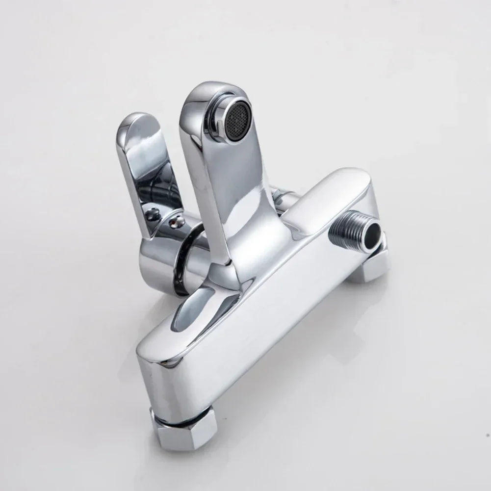 Bathroom Shower Faucet Wall Mounted Hot And Cold Water Tap Bath Mixer Bathtub Tap Triple Mixed Valve Bathroom Basin Faucets