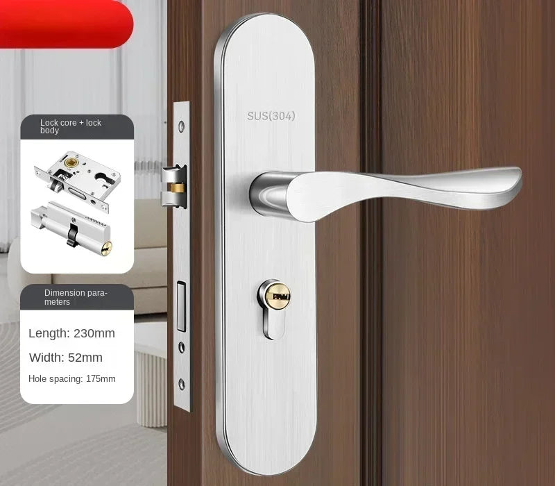Apartment Room Wood Door Lock Set  House Anti-theft House Interior Door Bedroom Furniture Security Lock For Home Doors With Key