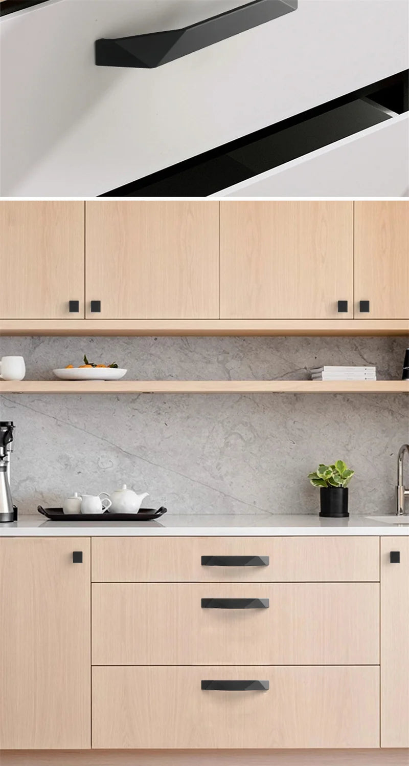 Modern Simple Geometric Design Golden Cabinet Handles Gray Drawer Knobs Kitchen Cupboard Door Handles Furniture Handles Hardware