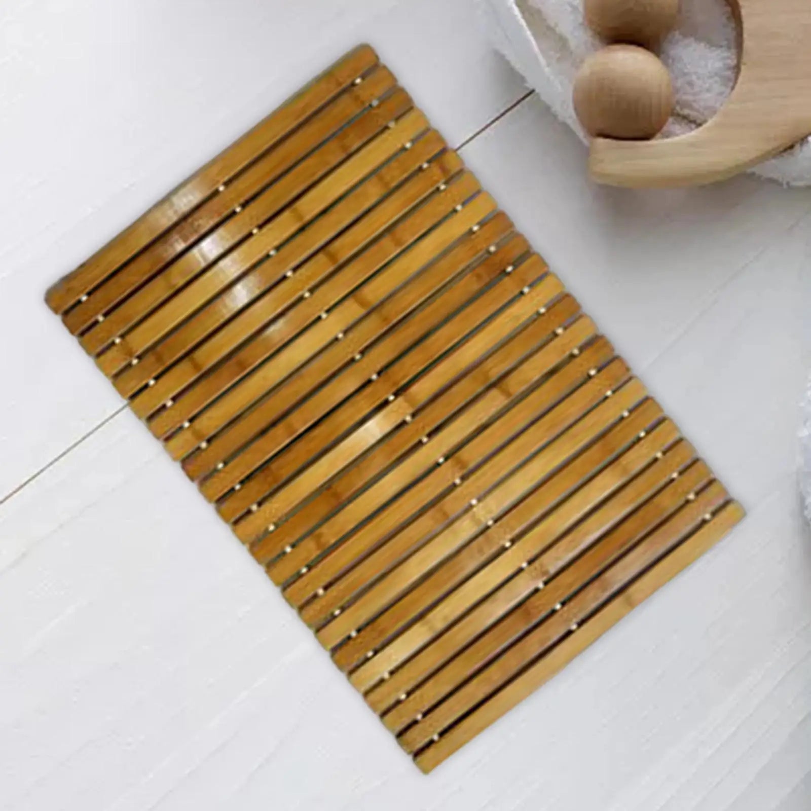 Natural Bamboo Wood Bath Mat Waterproof Floor Mat for Bathroom Toilet Pet Mat Bamboo bath mat large small for shower non slip