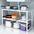 2-Tier Under-Sink Organizer, 10 Removable Panels. Expandable, Space Saver for Kitchen & Bathroom.