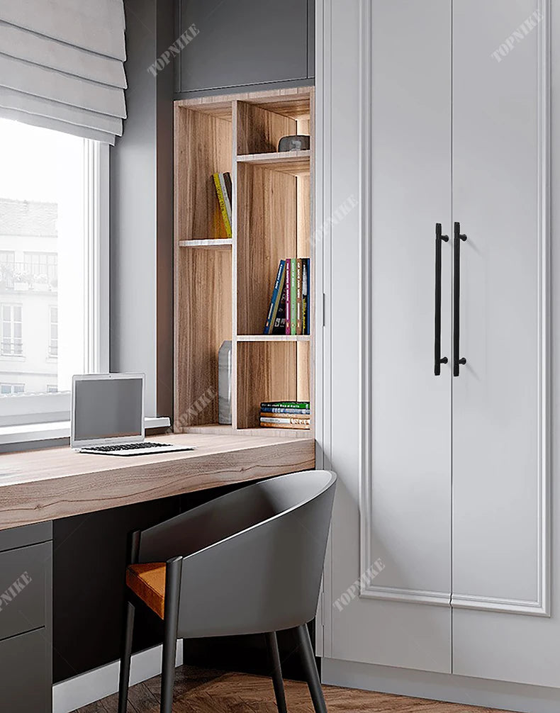 Simple Kitchen Cabinet Wardrobe Door Handles Drawer Knobs and Handles for Furniture Gold Black Knurled Nordic Style