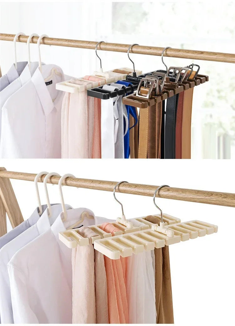 1-12Pcs Multifunctional Belt Organizer Hanging Tie Rack Belt Hanger Clothes Rack Organizer Tie Rack Home Closet Organizer